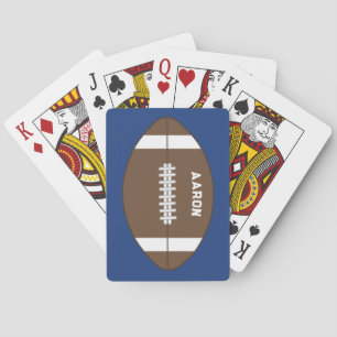 Personalized Blue Football Playing Cards Gift