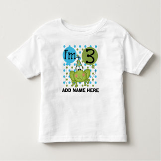 Personalized Blue Frog 3rd Birthday Tshirt