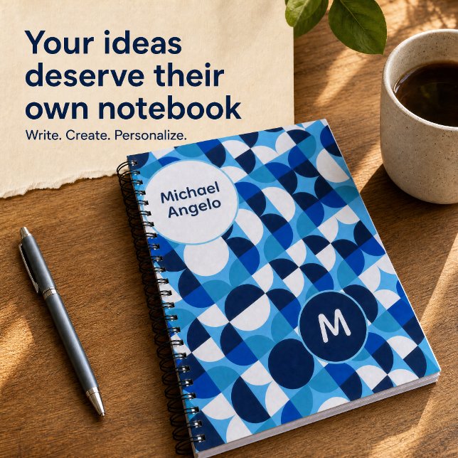 Personalized Blue Geometric Monogram Planner (Creator Uploaded)