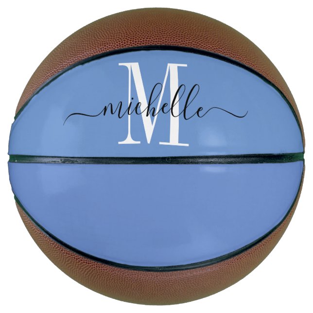 Personalized Blue Girl's Monogrammed Basketball (Front)
