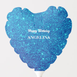 Personalized Blue Glitter Balloon