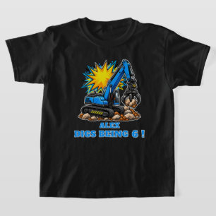 Personalized Blue Grabber Excavator T-Shirt