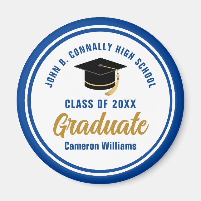 Personalized Blue Graduate 2026 Graduation Party Magnet (Front)