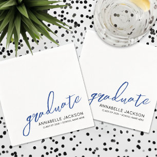 Personalized Blue Graduation Napkins