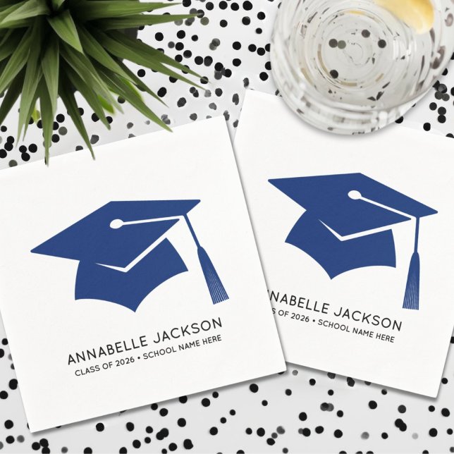Personalized Blue Graduation Napkins (Personalized Blue Graduation Napkins)