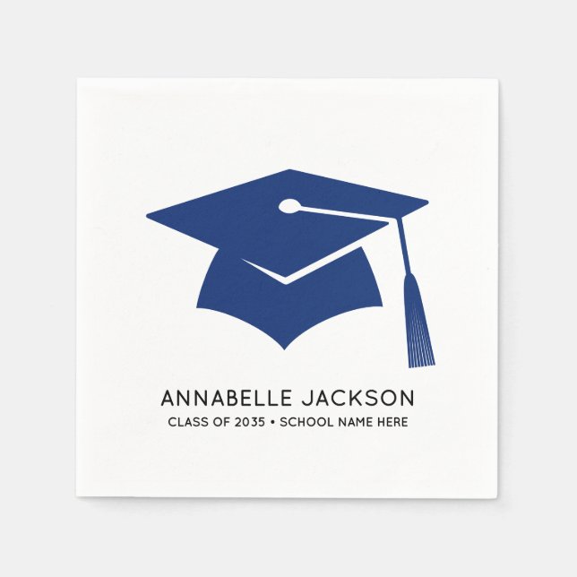 Personalized Blue Graduation Napkins (Front)