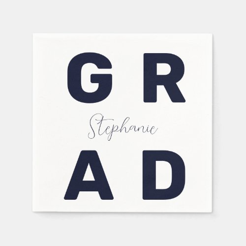 Personalized Blue Graduation Party Napkins