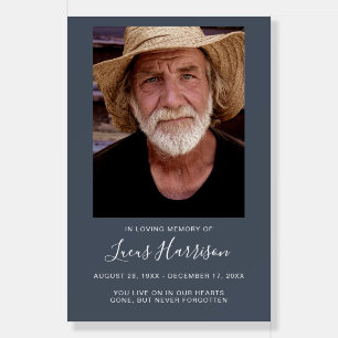 Personalized Blue Gray Celebration of Life Funeral Foam Board