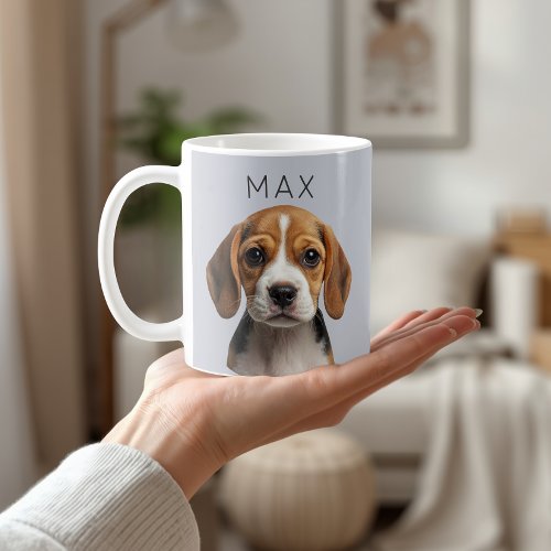 Personalized Blue Gray Dog Photo Mug