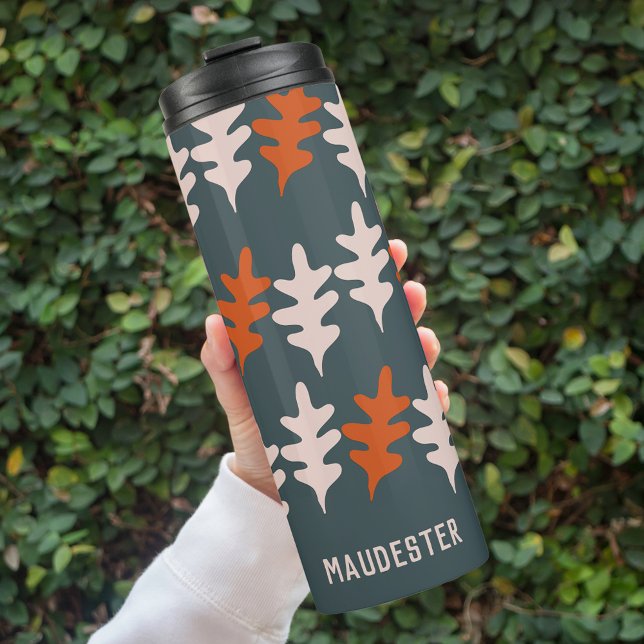 Personalized Blue Gray Orange Abstract Art Pattern Thermal Tumbler (Creator Uploaded)