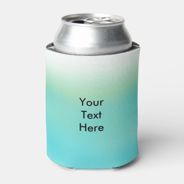 Personalized Blue Green Ombre Fade Can Cooler (Can Front)