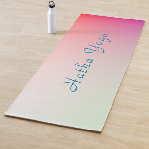 Personalized Blue Green Pink Red Colors Rainbow Yoga Mat