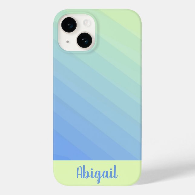 Personalized Blue Green Yellow Ombre Gradient  Case-Mate iPhone Case (Back)