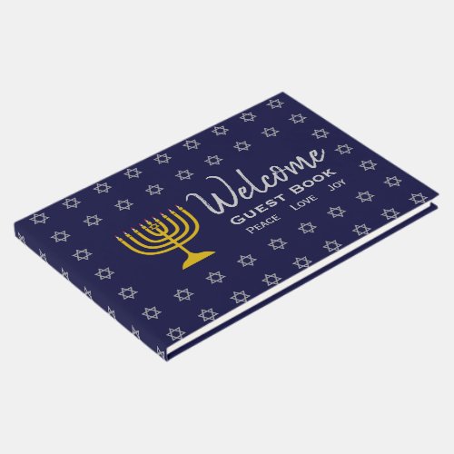 Personalized Blue HANUKKAH Welcome Guest Book