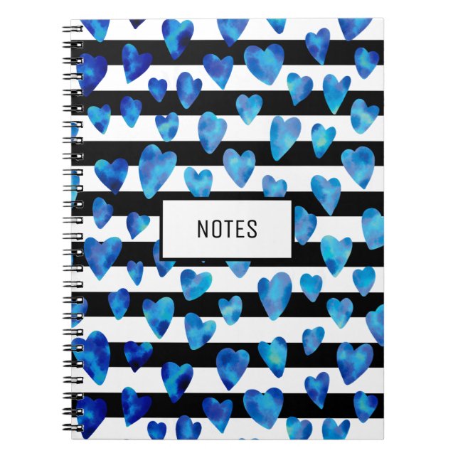 Personalized Blue Heart Notebook (Front)