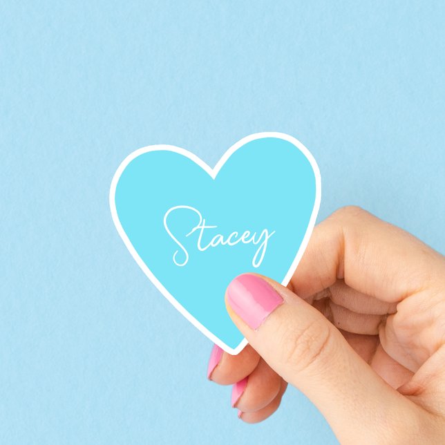 Personalized Blue Heart Sticker (Creator Uploaded)