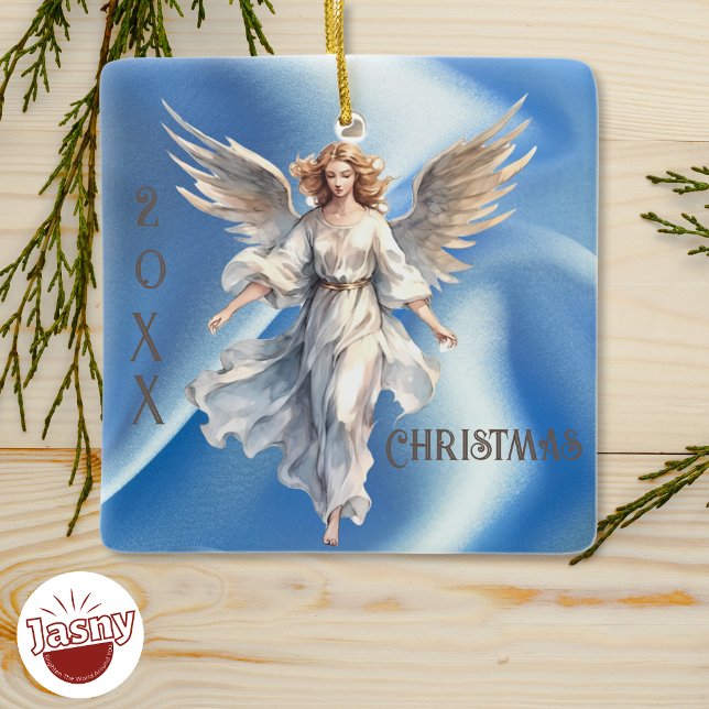 Personalized Blue Heavenly Angel Ornament (Creator Uploaded)