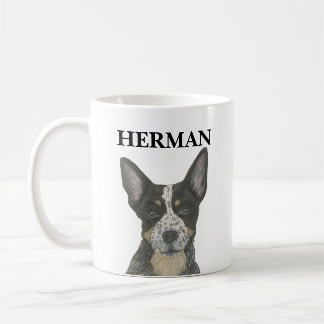 Personalized Blue Heeler Cattledog Coffee Mug (Left)