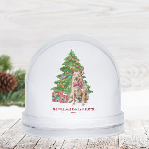 Personalized Blue Heeler Dog Christmas Snow Globe