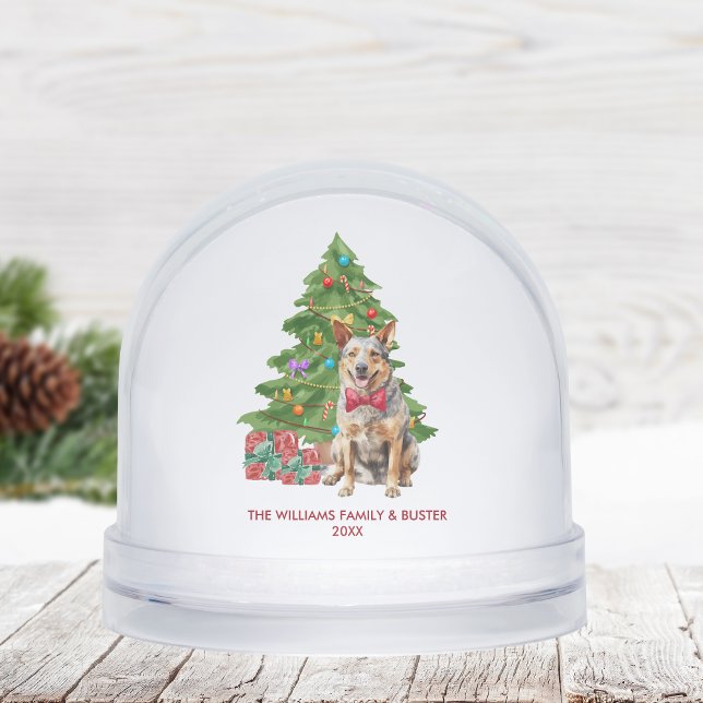 Personalized Blue Heeler Dog Christmas Snow Globe (Creator Uploaded)