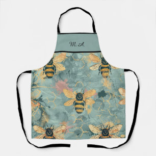 Personalized Blue Honeycomb Apron