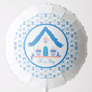 Personalized Blue House It's a boy Baby shower Balloon
