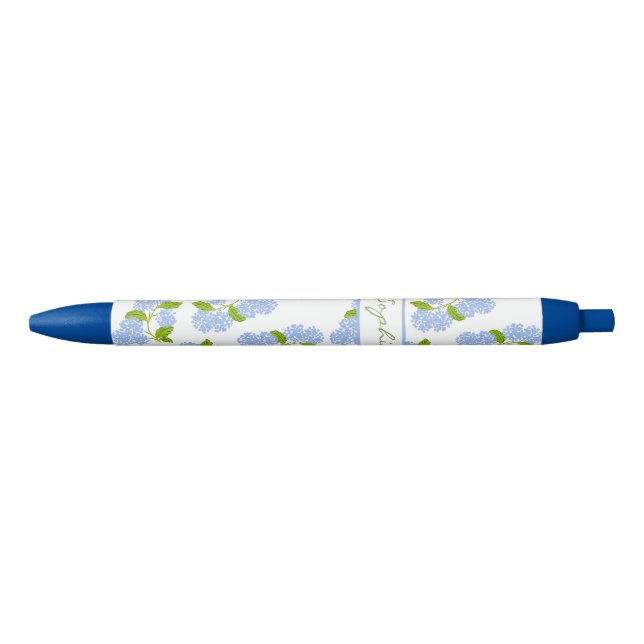 Personalized Blue Hydrangea Pen (Front)