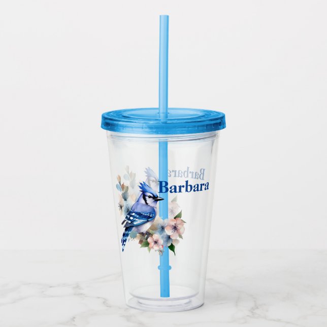 Personalized Blue Jay  Acrylic Tumbler (Front)