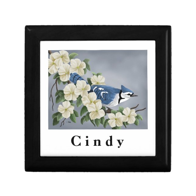 Personalized Blue Jay Keepsake Box (Front)