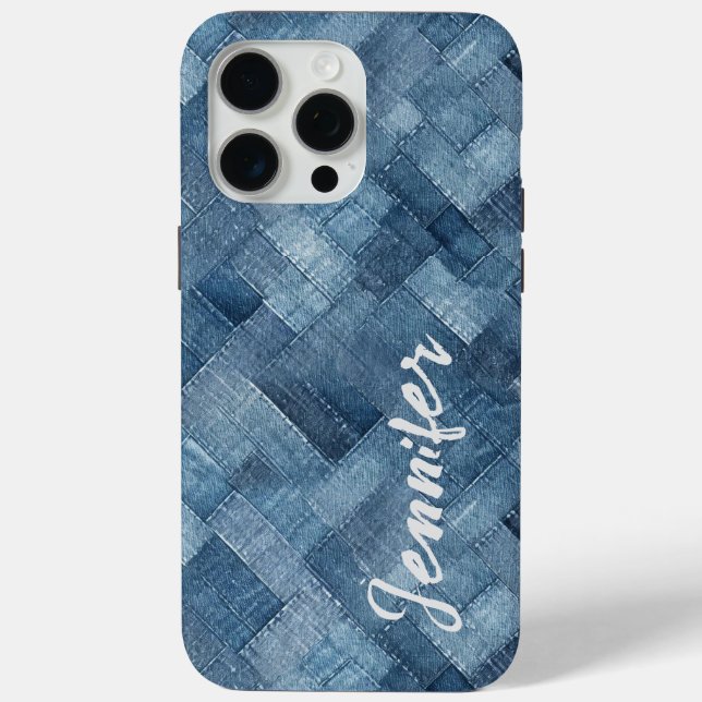 Personalized Blue Jean Denim iPhone / iPad case (Back)