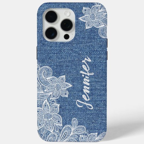 Personalized Blue Jean Lace iPhone  iPad case