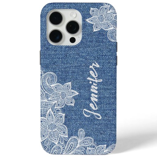 Personalized Blue Jean Lace iPhone / iPad case