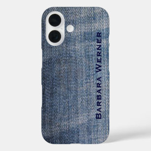 personalized blue jeans iPhone 16 case