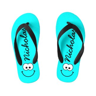 Personalized Blue Kid's Flip Flops