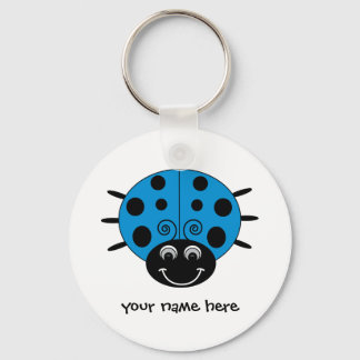 Personalized Blue Ladybug Keychain