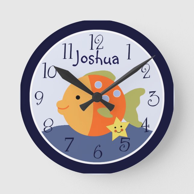 Personalized Blue Lagoon/Fish Clock (Front)