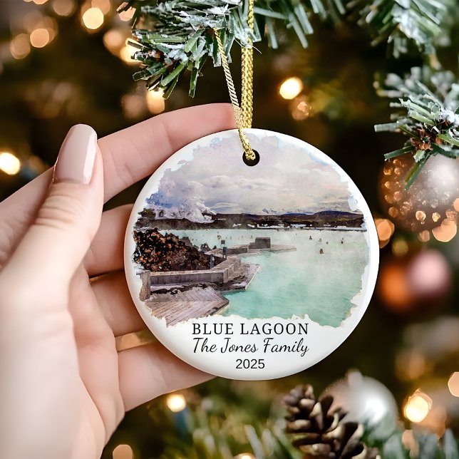 Personalized Blue Lagoon, Iceland Gift Ceramic Ornament (Creator Uploaded)