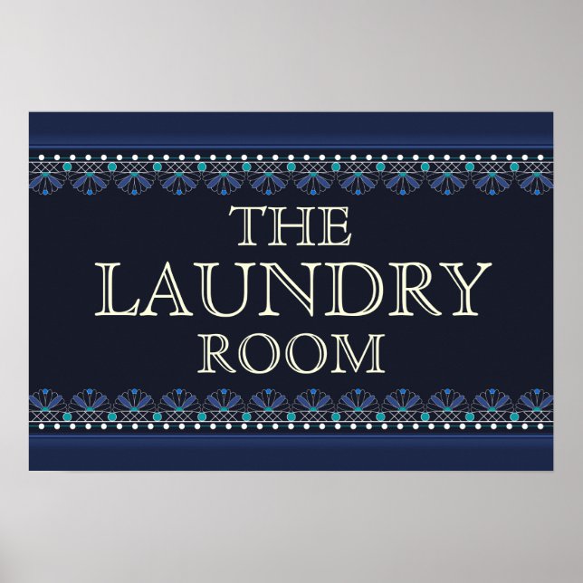 Personalized Blue Laundry Room Sign (Front)