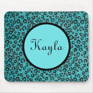 Personalized Blue Leopard Mousepad