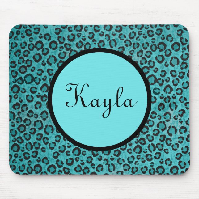 Personalized Blue Leopard Mousepad (Front)