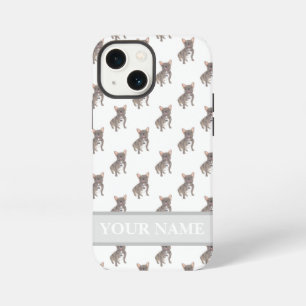 Personalized Blue Lilac Silver Grey Frenchie Dog iPhone 13 Mini Case