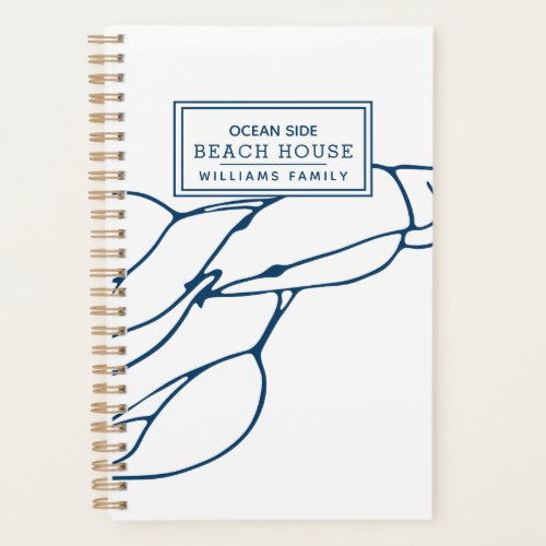 Personalized Blue Lobster _ Beach House  Nautical Planner