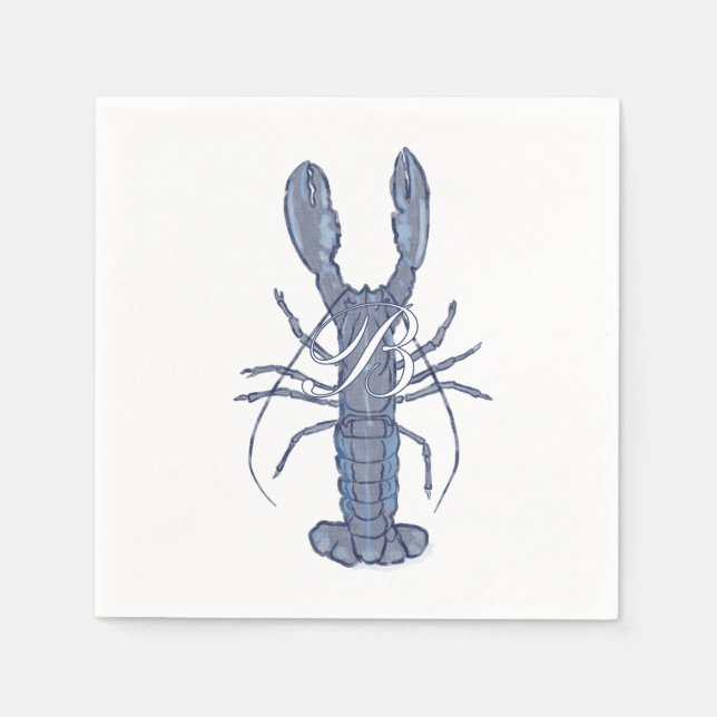 Personalized Blue Lobster  Napkins (Front)