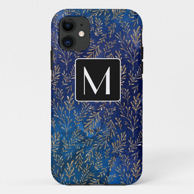 Personalized Blue Mermaid Glitter Case-Mate iPhone Case (Back)