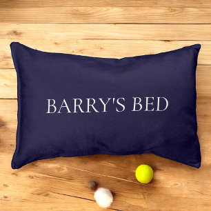 Personalized blue modern minimal typography pet bed