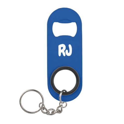 Personalized Blue Monogrammed Keychain Bottle Opener