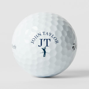 Personalized Blue Name and Initials Golf Balls