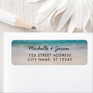 Personalized Blue Ocean Summer Beach Waves Label