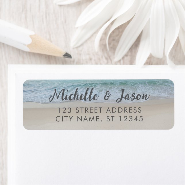 Personalized Blue Ocean Summer Beach Waves Label (Insitu)