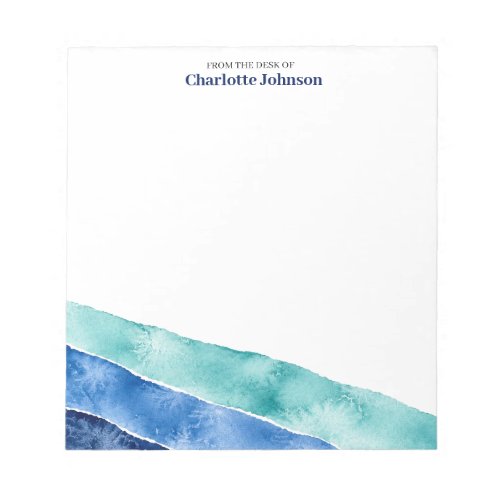 Personalized Blue Ocean Watercolor Writing Notepad